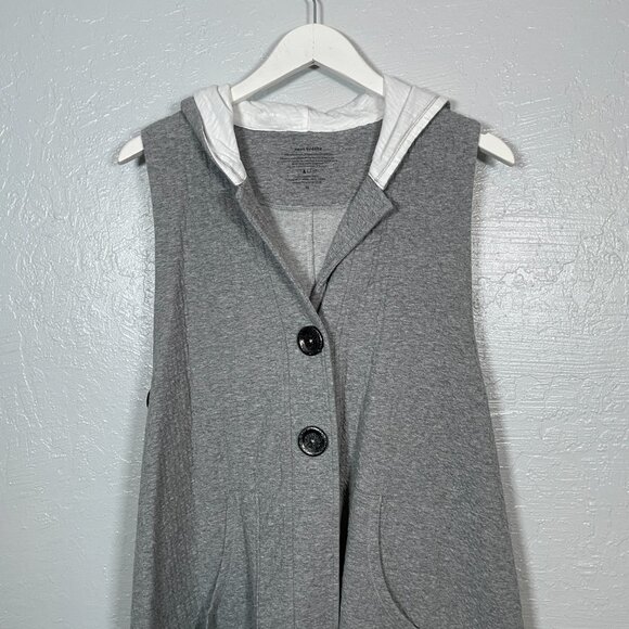 Neon Buddha Women XL Gray Highlands Hooded Sweater Vest Lagenlook Oversized - Picture 3 of 7